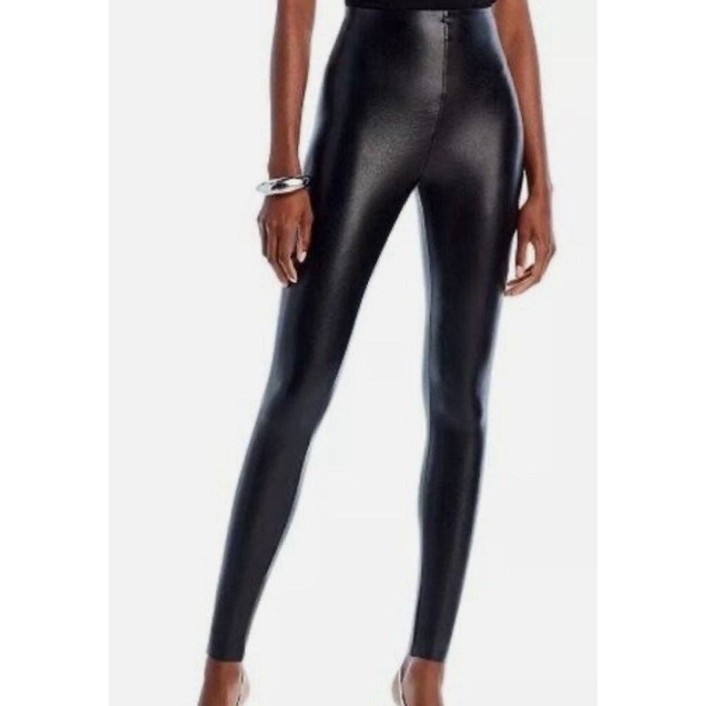 Commando Perfect Control Faux Leather Leggings XL Black Stretch Revolve